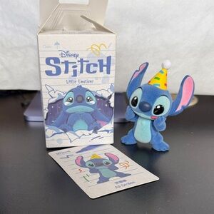 Disney Stitch Blue Figurine with Colorful Party Hat